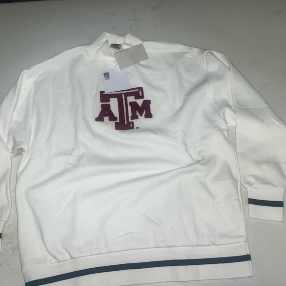Classic White Turtleneck Sweater with Maroon Logo - Picture 5 of 16